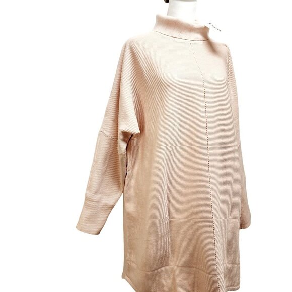 Womens Knitted Sweater Dress Fall Long Sleeve Turtleneck over Size Dress Size M - Picture 15 of 16